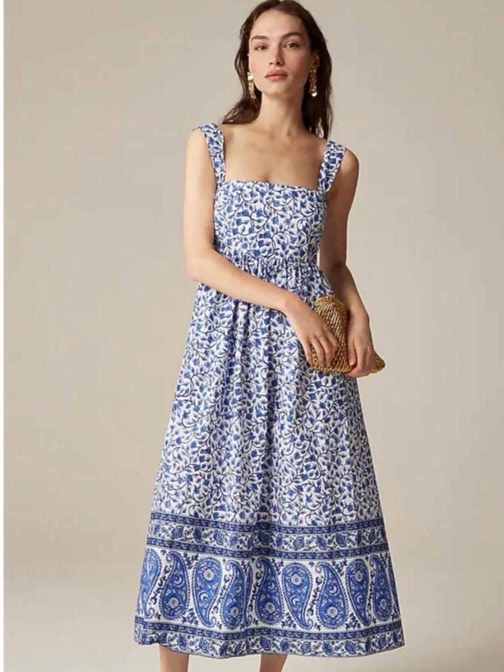 NWT J.Crew squareneck midi dress size 12